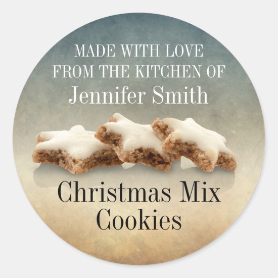 Christmas Homemade Cookie Exchange Baking blue Classic Round Sticker