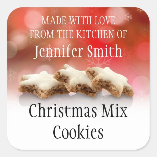 Christmas Homemade Cookie Exchange Baking Square Sticker