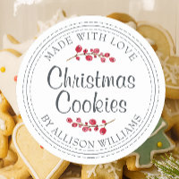 Christmas Homemade Cookies Jar Label