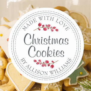 Christmas Homemade Cookies Jar Label