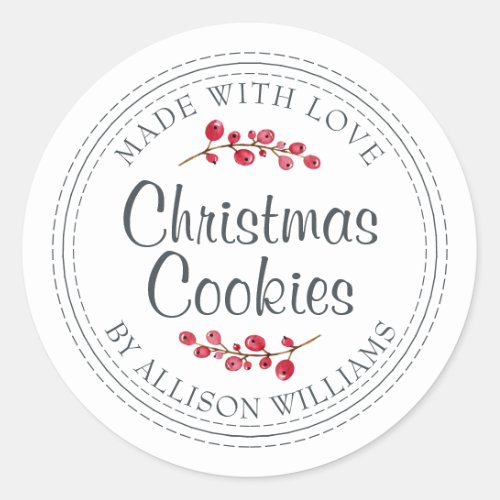 Christmas Homemade Cookies Jar Label