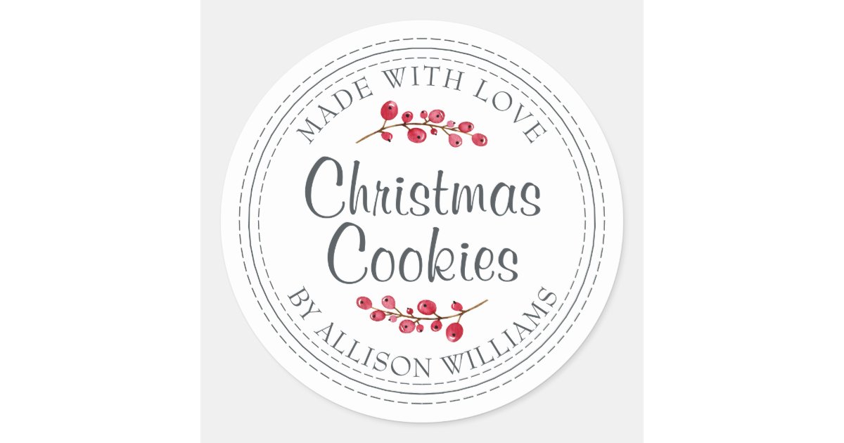 Christmas cookie jar labels