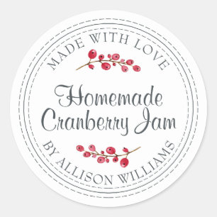 Christmas Homemade Cranberry Jam Canning Classic Round Sticker