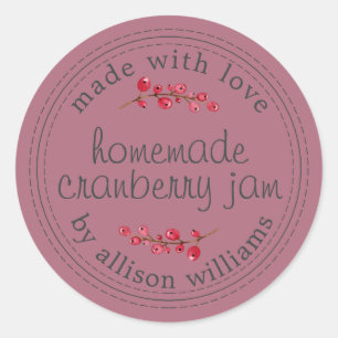 Christmas Homemade Cranberry Jam Purple Classic Round Sticker