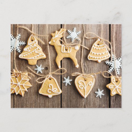 Christmas homemade gingerbread cookies holiday postcard