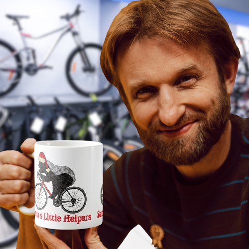 Christmas Honey Badger Bicycle Cycling Badass Coffee Mug