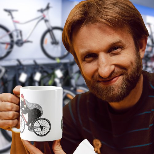 Christmas Honey Badger Cycling on a Bicycle  Coffee Mug