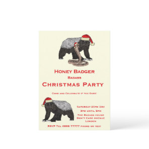 Christmas Honey Badger Funny Festive Badass Party