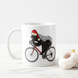 Christmas Honey Badger on a Bicycle  Coffee Mug