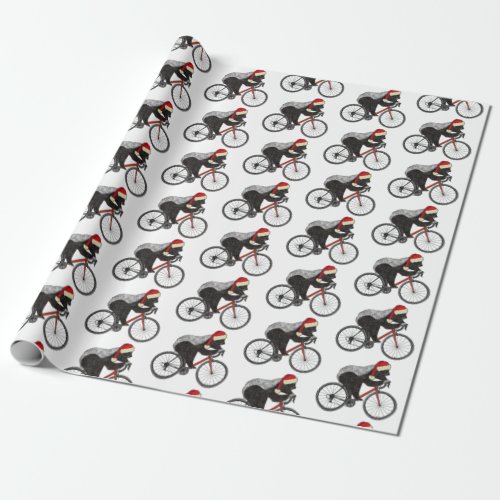 Christmas Honey Badger Riding a bicycle  Wrapping Paper