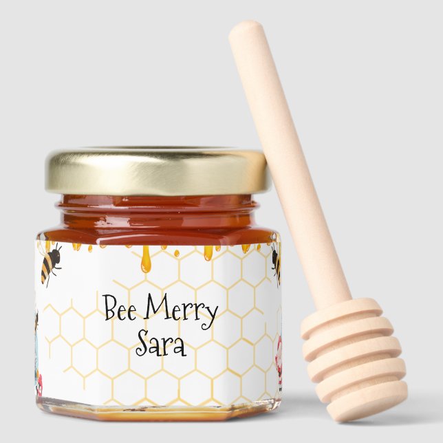 Christmas Honey Jar Gift | Holiday Sweetness favor Favors (Front)