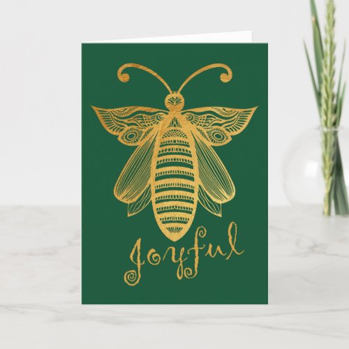 Christmas Honeybee BEE JOYFUL  Conservation Holiday Card