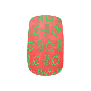 Christmas Honu And Tiki Minx Nail Art