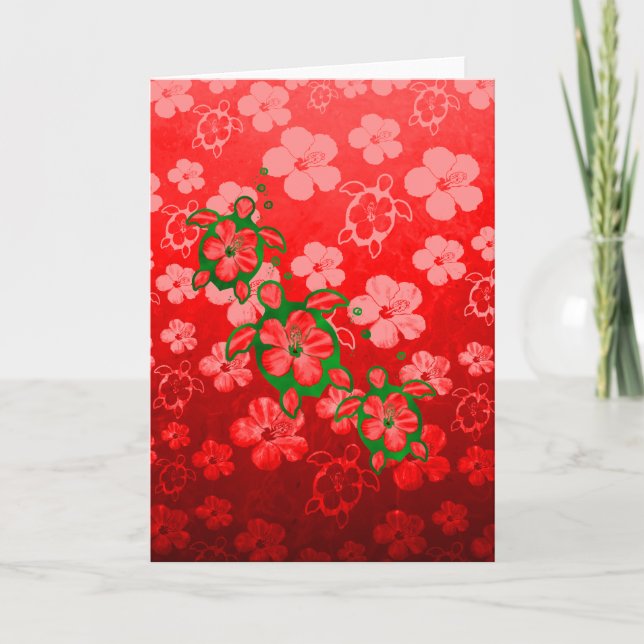 Christmas Honu Turtles Holiday Card (Front)