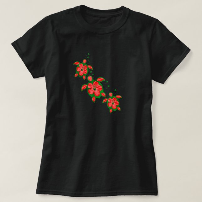 Christmas Honu Turtles T-Shirt (Design Front)