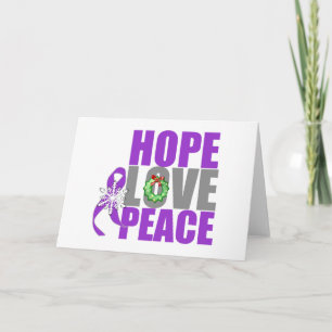 Christmas Hope Love Peace Pancreatic Cancer Holiday Card