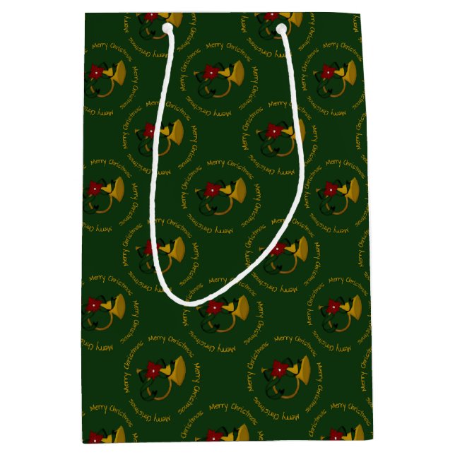 Christmas Horn-Green-Gift Bag M (Front)