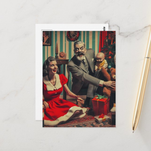 Christmas Horror Postcard (Front/Back In Situ)