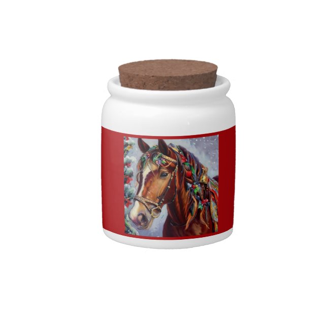 Christmas Horse 2 Candy Jar (Front)