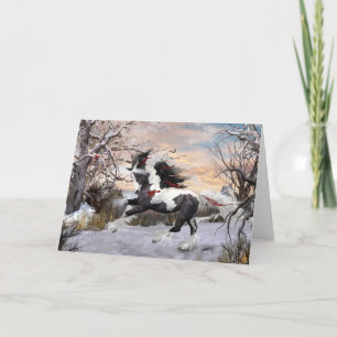 Christmas Horse 2 Gypsy Vanner Note Christmas Card