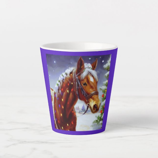Christmas Horse 3 Latte Mug (Front)