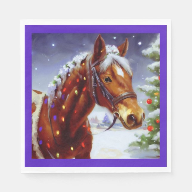 Christmas Horse 3 Napkins (Front)
