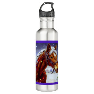 Christmas Horse 3 Stainless Steel Water Bottle