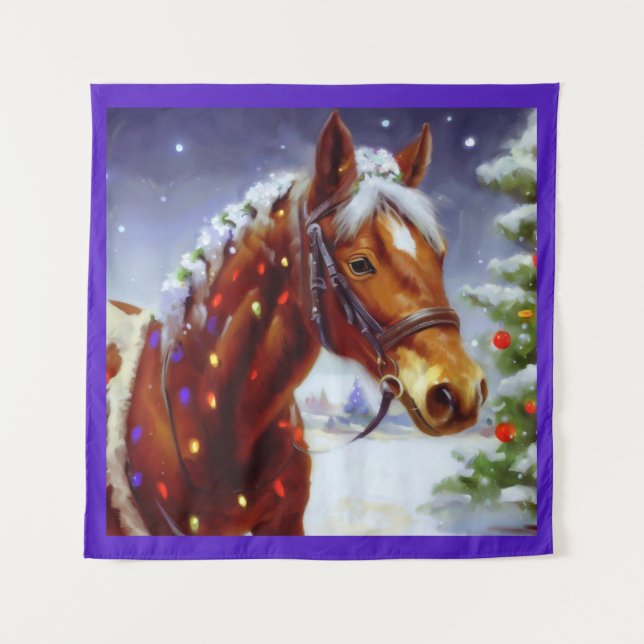 Christmas Horse 3 Tapestry (Front)