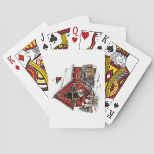 Christmas Horse And Barn Playing Cards