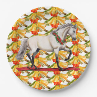 Christmas Horse and Bells Original Art Design Paper Plates