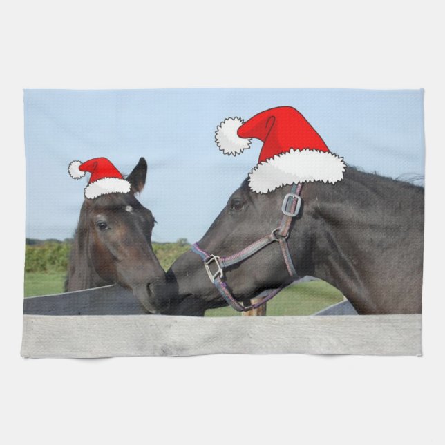Christmas Horse and Pony Kitchen Towel (Horizontal)