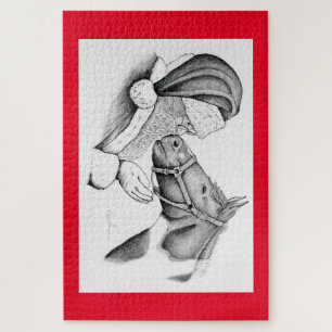 Christmas Horse and Santa Claus Jigsaw Puzzle
