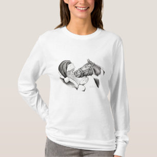 Christmas Horse and Santa Claus T-Shirt