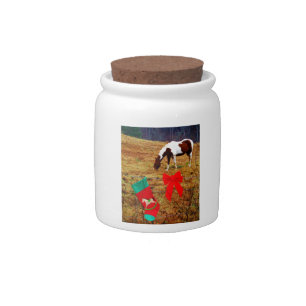 Christmas Horse Candy Jar