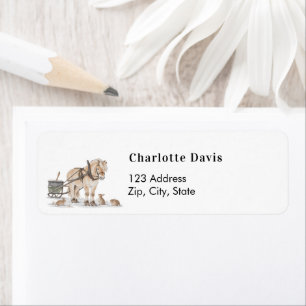 Christmas Horse Countryside Winter address return Label
