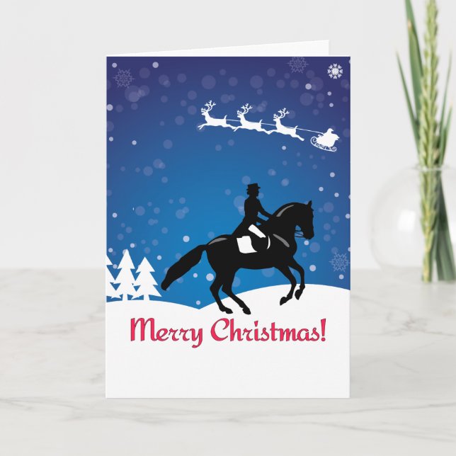 Christmas Horse Dressage Winter Card (Front)