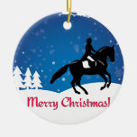 Christmas Horse Dressage Winter Ceramic Ornament