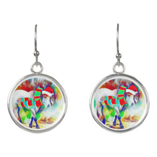 Christmas Horse fashion earrings