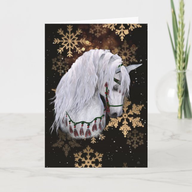 Christmas Horse Folded Holiday Card (Front)