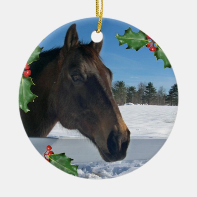 Christmas Horse Holiday Ornament (Front)