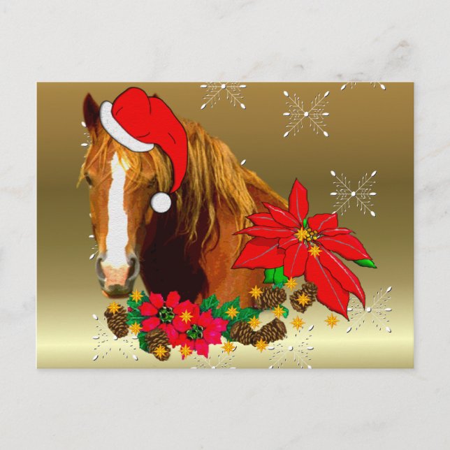 Christmas Horse Holiday Postcard (Front)