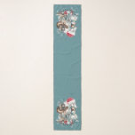 Christmas horse in Santa hat cowgirl cowboy boots  Scarf<br><div class="desc">Christmas horse design with a grey (white) horse in Santa hat,  cowgirl,  cowboy boots,  cowboy hat with a cute snowman and decorated pine branches. For horse lovers :)</div>