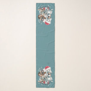Christmas horse in Santa hat cowgirl cowboy boots Scarf