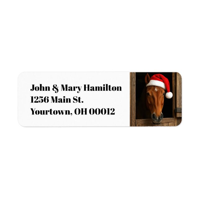 Christmas Horse In Stable Window Label (Front)