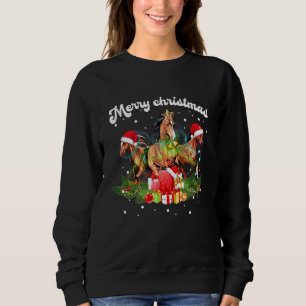 Christmas Horse Lights Pajama Sweater Matching Fam