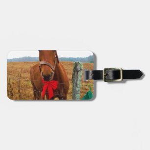 Christmas Horse Luggage Tag