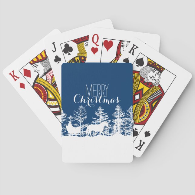 Christmas Horse Sleigh Poker Cards (Back)