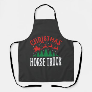 Christmas Horse Truck Santa Sleigh Apron