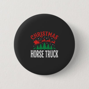 Christmas Horse Truck Santa Sleigh Button