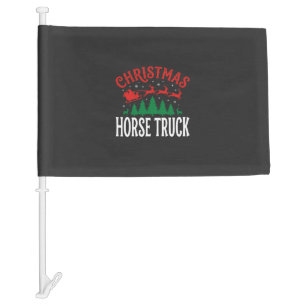Christmas Horse Truck Santa Sleigh Car Flag